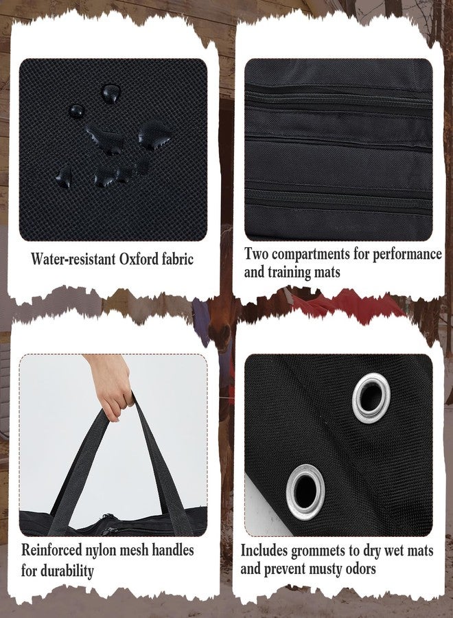 SilTriangle English Saddle Pad Bag Oxford Cloth Multiple Compartments Horse Saddle Pads Convenient Western Storage for Horses Grommets Multi Carrier for Equestrian Air Circulation - Image 5